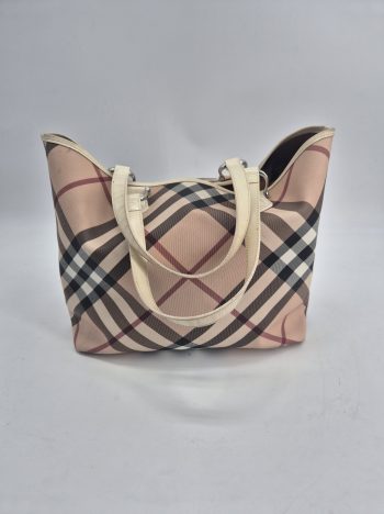 Burberry Borsa tote Burberry donna – Check rosa e beige