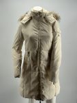 Moncler Piumino Donna Beige con Cappuccio e Pelliccia