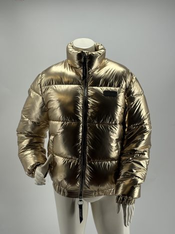 Pinko Up – Piumino corto metallizzato oro