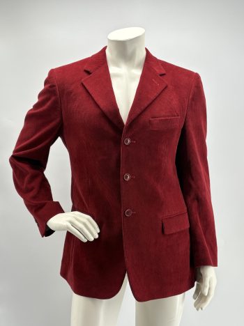 Giacca Missoni Uomo Vintage Anni 2000 In Velluto Rosso Made In Italy Taglia 48