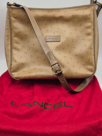 Lancel Borsa Paris Vintage Monogram Beige – Tracolla Regolabile