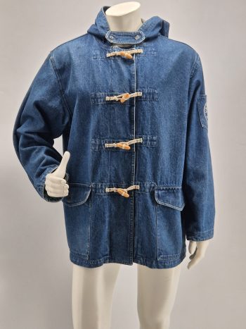 Valentino Jeans Vintage Duffle Coat Denim Anni ’80/’90 Made in Italy Taglia M/L