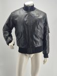 Armani Jeans Giubbotto Uomo Vera Pelle Nera Vintage Taglia 46