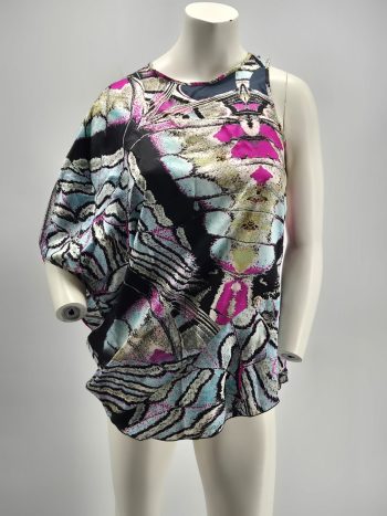 Roberto Cavalli Abito Donna Monospalla Fantasia Multicolor Elegante