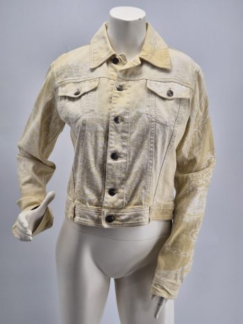 Just Cavalli Giacca Donna  Denim Beige Fantasia Made In Italy