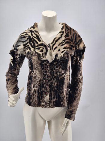Anna Rachele Maglia Donna Lana Merino Animalier Made In Italy