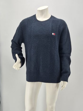 Tommy Jeans maglione blu navy L logo ricamato