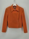 New York Industrie Giacca Donna 42 Arancione Crop Elegante Lana Y2K