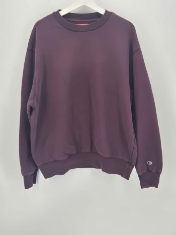 Champion Felpa Girocollo Uomo L Viola Bordeaux Basic Logo Ricamato